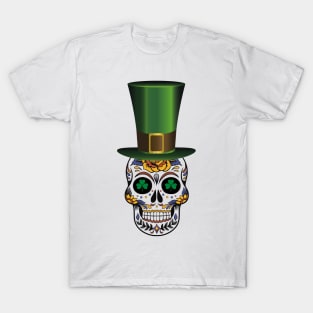 Sugar Skull Saint Patricks Day of Dead T-Shirt